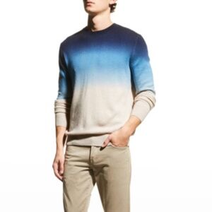 TSE for Neiman Marcus Cashmere Dip Dye Crewneck long sleeve Sweater